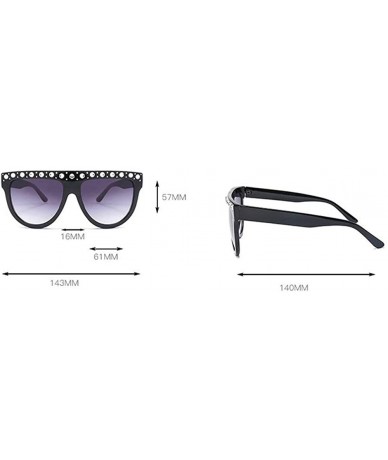 Oval Sunglasses Flat Top Sunglasses Crystal Luxury Rhinestone Oversized glasses for Women Vintage Shades UV400 - CQ18NY0QGEN ...