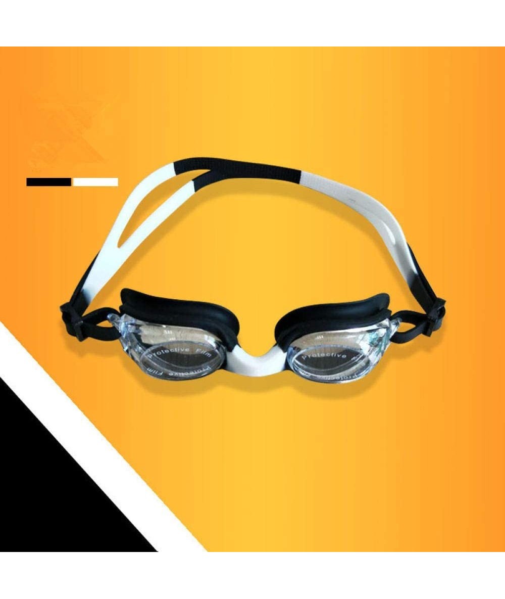 Goggle Youth Children Goggles Anti-Fog Swimming Glasses - Black and White - C518YYZ8MGN $36.07