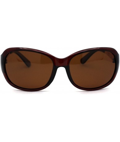 Butterfly Polarized Antiglare Floral Diecut Arm Luxury Butterfly Sunglasses - Brown Gold Brown - CP196WG0X3G $15.17