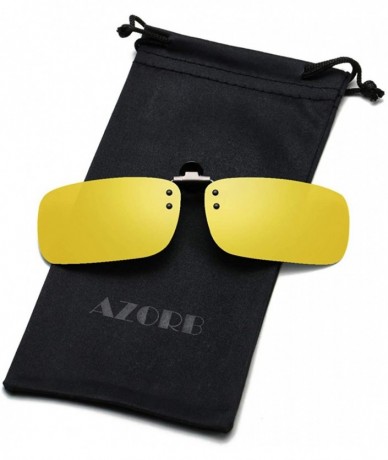 Rectangular Clip-on Flip Up Sunglasses Polarized Anti-Glare Driving Glasses for Men WomenEyewear - Yellow - CE18UK595IK $13.78