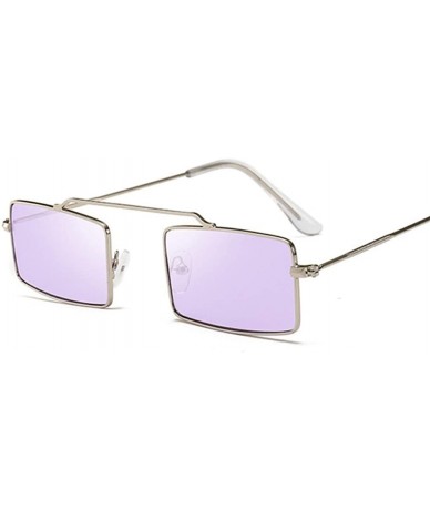 Semi-rimless Square Purple Sunglasses Women Trend Metal Frame Small Sun Glasses Female Vintage Rectangular Skinny - Goldgray ...