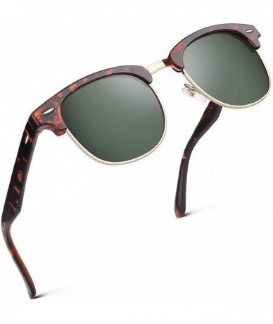 Round Polarized Sunglasses for Men Driving Sun glasses Shades 80's Retro Style Brand Design Square - CZ18NDYYRG8 $11.46