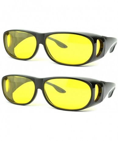 Wrap Value Pack HD Night Vision Wraparounds Wrap Around Windproof Sunglasses - 2 Pairs Value Pack - C112JNASLAX $12.90