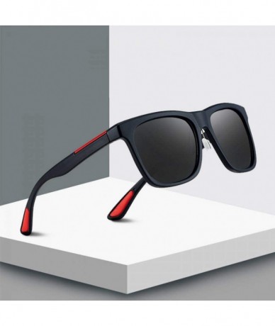 Sport Sunglasses New Fashion Personality Square Frame Resin Lens UV400 Sports 4 - 3 - CR18YZWII2A $10.81