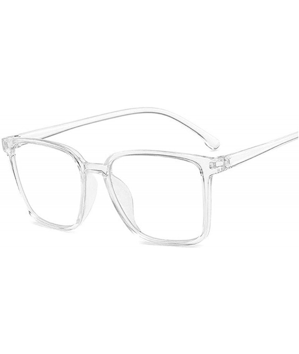 Shield Optical Clear Glasses Frame Men Women Vintage Square Eyeglasses Fake Glass Retro Handmade Lens Transparent - C6198ZLOW...