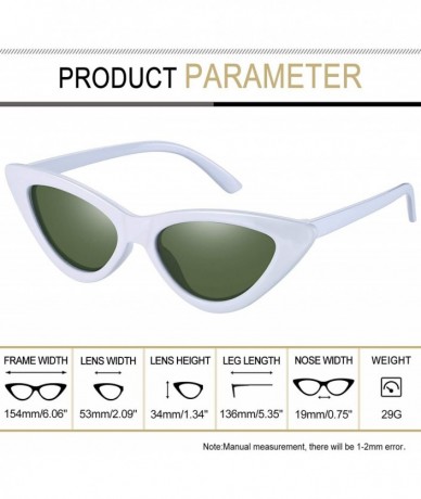 Cat Eye Polarized Cat Eye Sunglasses for Women - Retro Narrow Pointy Cateye Womens Sun Glasses - White Olive - CT18EUGSU6E $9.31