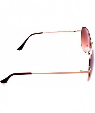 Aviator Top Gun Aviator Metal Sunglasses w/Semi-Dark Lenses - Gold Frame - C312HSCQDIR $11.90