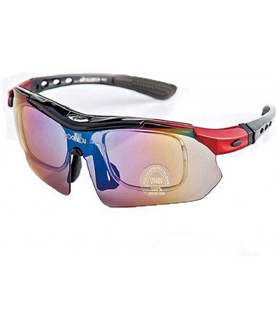 Sport Cycling Sun Glasses Outdoor Sports Bike Sunglasses Goggles Eyewear 2 frame 5 Lens - Red - C118T5G9TS3 $44.23