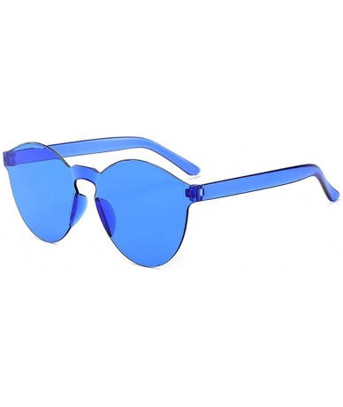 Round Unisex Fashion Candy Colors Round Outdoor Sunglasses Sunglasses - Dark Blue - C6199HS5R00 $12.73