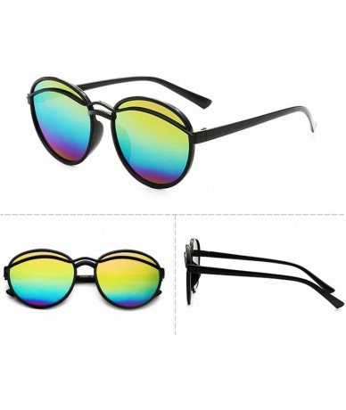 Sport Classic style Round Sunglasses for Men or Women Plate Resin UV 400 Protection Sunglasses - Colorful - CD18SZUGE38 $17.76