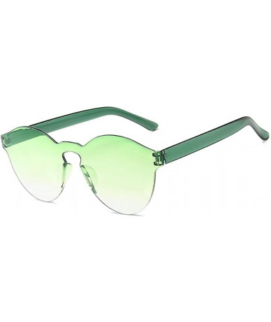 Round Unisex Fashion Candy Colors Round Outdoor Sunglasses Sunglasses - Grass Green - CG199I8QRO7 $12.64