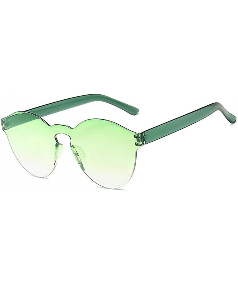 Round Unisex Fashion Candy Colors Round Outdoor Sunglasses Sunglasses - Grass Green - CG199I8QRO7 $12.64