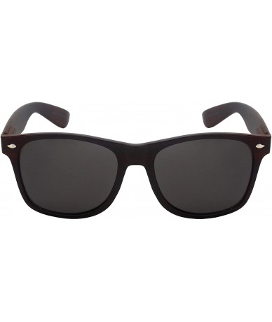 Wayfarer Horn Rimmed Wood Pattern Sunglasses for Men Women Spring Hinge 5401ASWD-SD - C618I4DWUGI $12.62