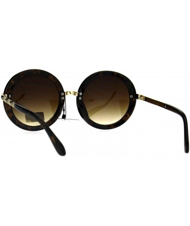 Round VG Designer Fashion Sunglasses Womens Vintage Round Frame UV 400 - Tortoise Gold (Brown) - CP186Y4UO36 $12.76