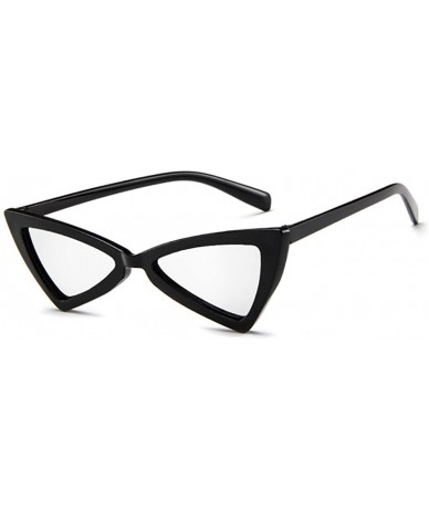 Square MOD-Style Cat Eye Series Triangle Sun Glasses Glare-proof Glasses - Black White - CP189T25MYH $18.32