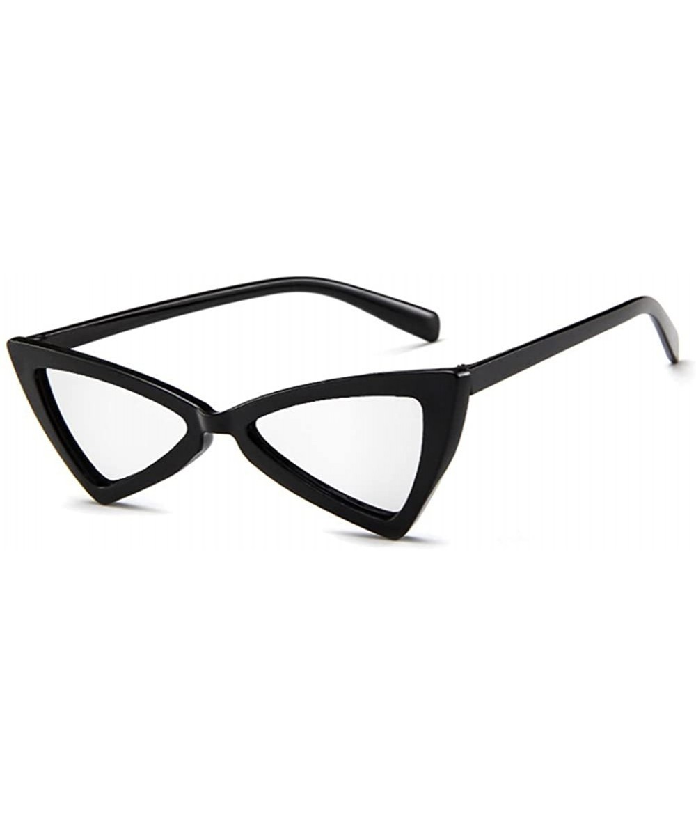 Square MOD-Style Cat Eye Series Triangle Sun Glasses Glare-proof Glasses - Black White - CP189T25MYH $18.32