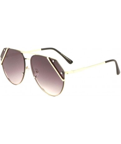 Aviator Oceanic Color Metal Side Lens Protective Rim Aviator Sunglasses - Smoke - CL198E83MKI $17.29