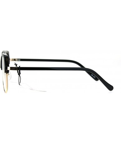 Aviator Vintage Retro Fashion Clear Lens Glasses Womens Designer Style Eyewear - Black Gold - CK18674RWWE $11.68