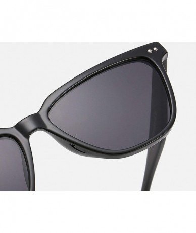 Oversized Vintage Square Sunglasses for Men and Women Plastic AC UV400 Sunglasses - Black - CF18SZUGTM9 $18.21