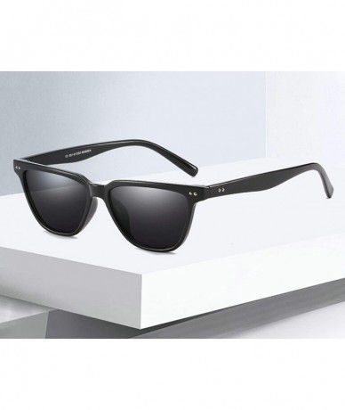 Oversized Vintage Square Sunglasses for Men and Women Plastic AC UV400 Sunglasses - Black - CF18SZUGTM9 $27.50