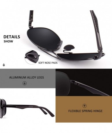 Aviator Classic Premium Military Style Pilot Polarized Sunglasses for Men Women - B Simple Package+black Frame/Grey Lens - CL...