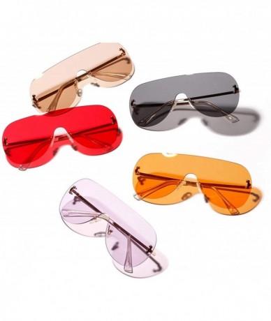 Oval 2019 Oversized Sunglasses Women Vintage Luxury Brand Designer Sun Glasses Brown Black Red Orange Eyewear UV400 - CP197Y6...
