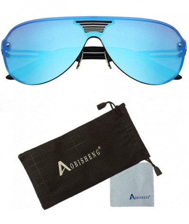 Wayfarer Fashion Metal Frame Polarized UV400 Mirrored Sunglasses - Blue - CS12GYK2JRX $12.46