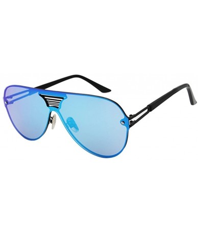 Wayfarer Fashion Metal Frame Polarized UV400 Mirrored Sunglasses - Blue - CS12GYK2JRX $12.46