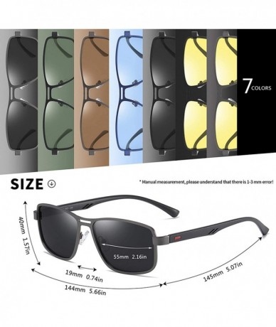 Goggle Fashion Sunglasses Men Polarized Square Metal Frame Sun Glasses Driving Fishing Eyewear Zonnebril Heren - C91985GG6E3 ...