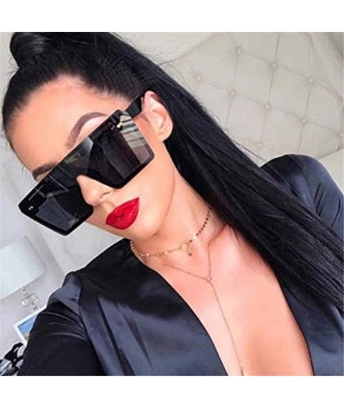 Square Oversized Square Sunglasses Women Luxury Fashion Flat Top Red Black Clear Lens Men Gafas Shade Mirror UV400 - 3 - CH18...