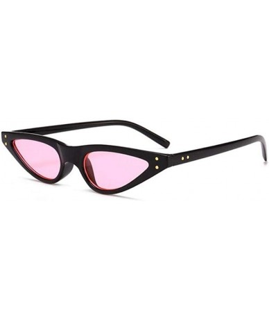 Cat Eye Unisex Flat Top Eyeglasses Small Triangle Frame Cat Eye Sunglasses Random Color - Bpink - CY18XDWWYDR $8.92