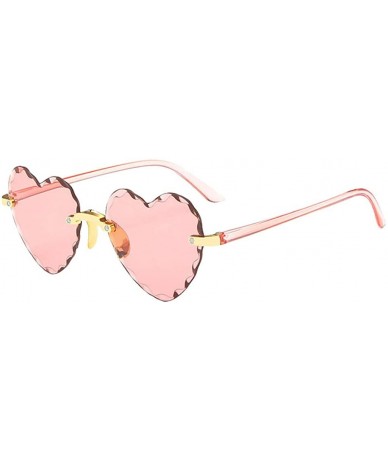 Rimless Women Metal Heart Shaped Frameless Glasses-Retro Classic Trendy Stylish Sunglasses - G - CA190HI282G $27.74
