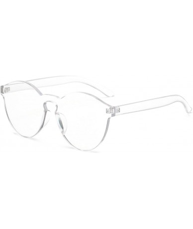 Round Fashion Party Rimless Sunglasses Transparent Candy Color Eyewear LK1737 - Transparent - CS186X75427 $8.47