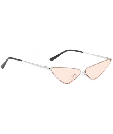 Round Sunglasses Small Round Metal Frame Cat Eye Candy Color Unisex Sun Glasses - Pink - C718Q97S8IQ $12.13