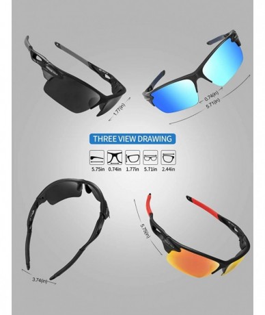 Oversized Polarized Sports Sunglasses Driving Glasses Shades for Men Women Unbreakable Frame for Golf Cycling Baseball - C619...