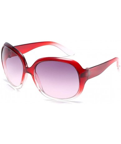 Oval Classic Oversized UV400 Lens Women Sunglasses All-match Large Frame Eyewear - Red - CM18NQ9KH79 $8.67