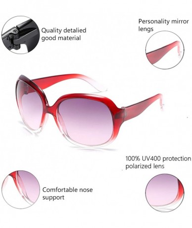 Oval Classic Oversized UV400 Lens Women Sunglasses All-match Large Frame Eyewear - Red - CM18NQ9KH79 $8.67