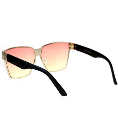Butterfly Womens Color Gradient Futurism Oversize Diva Squared Butterfly Sunglasses - Gold Pink Yellow - CG12N12T6XK $14.52