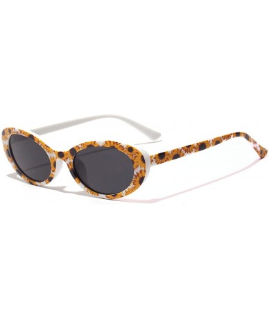 Oval 2019 Fashion Oval Sunglasses For Women Girls Sunglasses UV400 - Sunflower - C118NIAGTYI $11.43