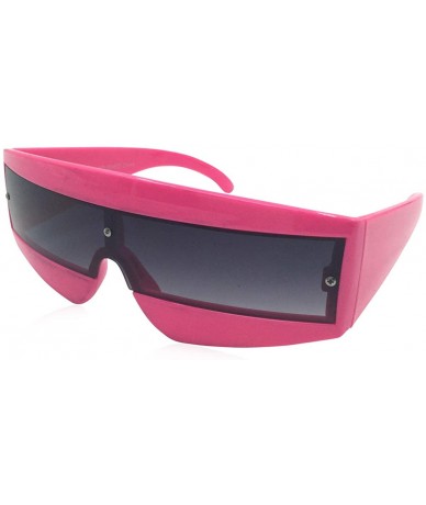 Shield Oversize Techno Eye Shield Protection Sunglasses - Pink - C218IGHC2UQ $8.60