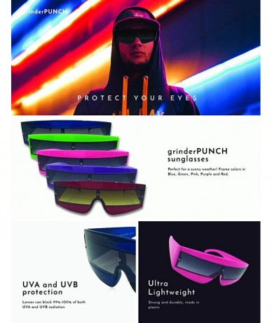 Shield Oversize Techno Eye Shield Protection Sunglasses - Pink - C218IGHC2UQ $8.60