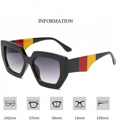 Oversized Sunglasses for Woman Vintage Three Colors Sun Glasses for Men/Women Square - C5 - CQ197ZDYD87 $9.80
