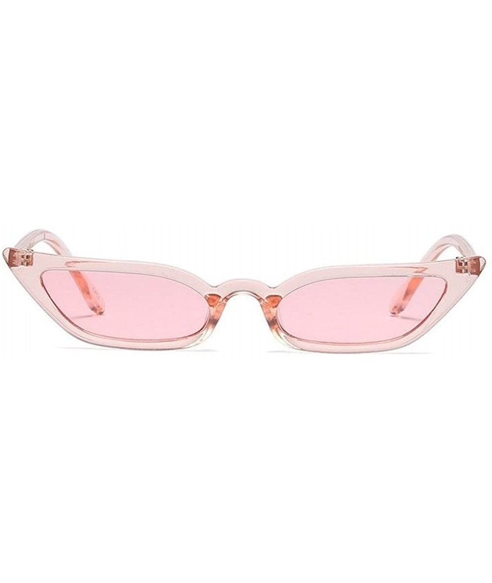 Goggle Fashion Rectangular Cat Eye Sunglasses Translucent Women Steampunk Fashion Shades - Pink - CG180AXRGUK $7.17