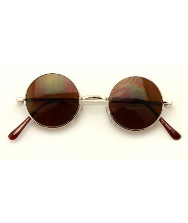 Oval Casual Fashion Small Round Circle Thin Metal Frame Unisex Sunglasses Lennon - Gold - CA125QXCI0H $11.52