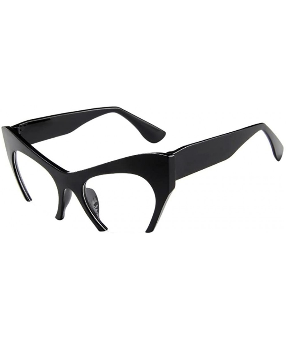 Oversized Men Women's Sunglasses-Retro Irregular Frame Cat Eye Rapper Eyewear Sunglasses - C - CM18E5K8LNR $8.08