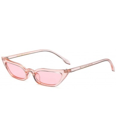 Goggle Fashion Rectangular Cat Eye Sunglasses Translucent Women Steampunk Fashion Shades - Pink - CG180AXRGUK $7.17