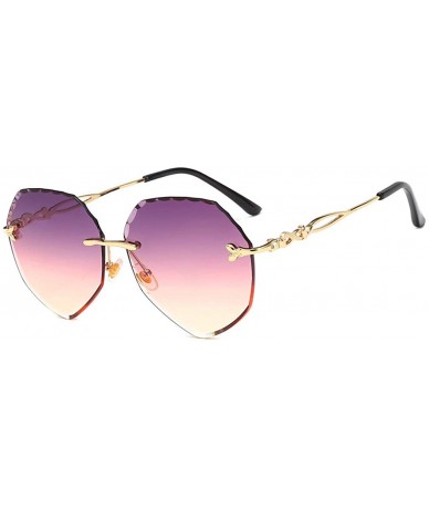 Aviator Fashion ladies sunglasses - exquisite women's men's cat eye sunglasses frameless sunglasses - F - CK18RQWI2H7 $81.40