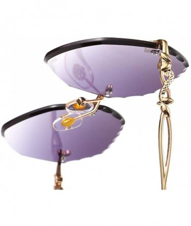 Aviator Fashion ladies sunglasses - exquisite women's men's cat eye sunglasses frameless sunglasses - F - CK18RQWI2H7 $49.27