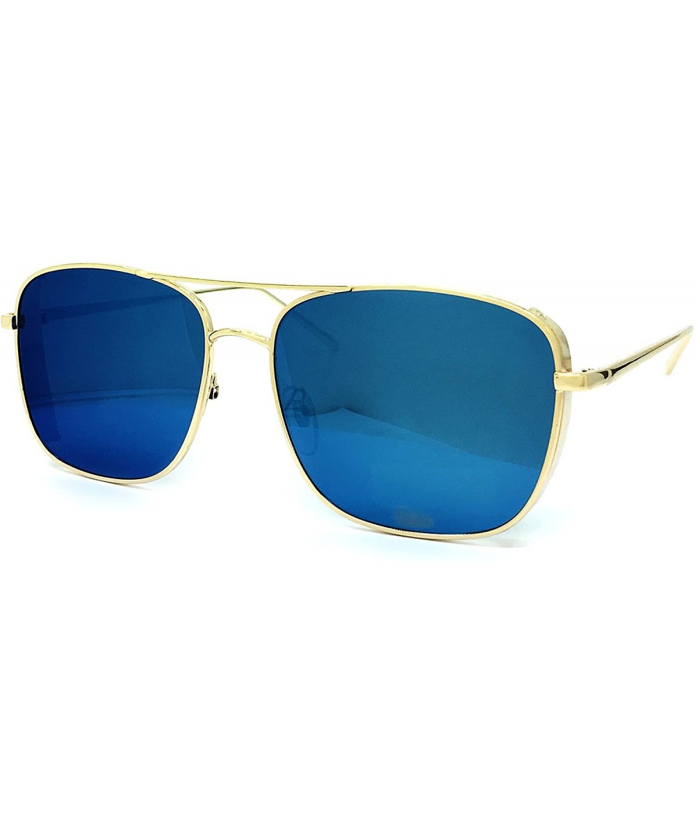 Aviator 549 Premium Oversize XXL Women Man Brand Designer Style Mirrored Fashion Aviator Sunglasses - Blue - CH18GZUZL4M $12.52