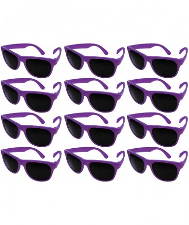 Sport 12 Pack Fun Party Color Changing Sport Horn Rimmed Frame Sunglasses UV Protective Lens 5402DA - Milk-purple - CN18GU5IW...